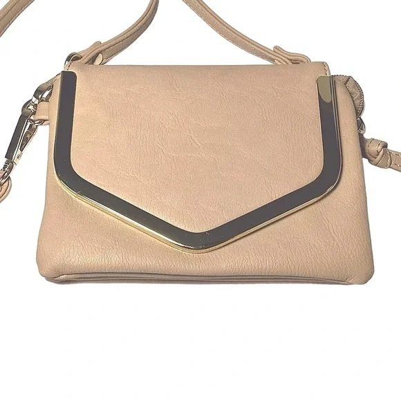 Charming Charlie’s Bag Crossbody & Wristlet Straps Sand Color Gold Trim Hardware - Picture 2 of 12